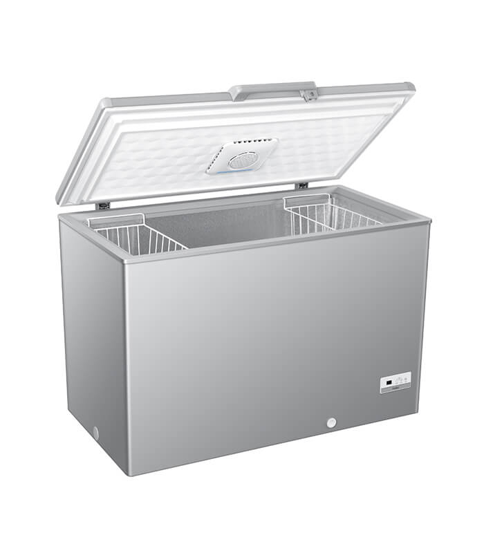379L Turbo Inverter Chest Freezer, up to 50% Energy Saving, Lid-Installed Fan, Electronic Control, Super Fast Freezing from 5 Sides, 120 Hours Frozen After Power Outage, LED Lighting, Door Lock, External Handle
