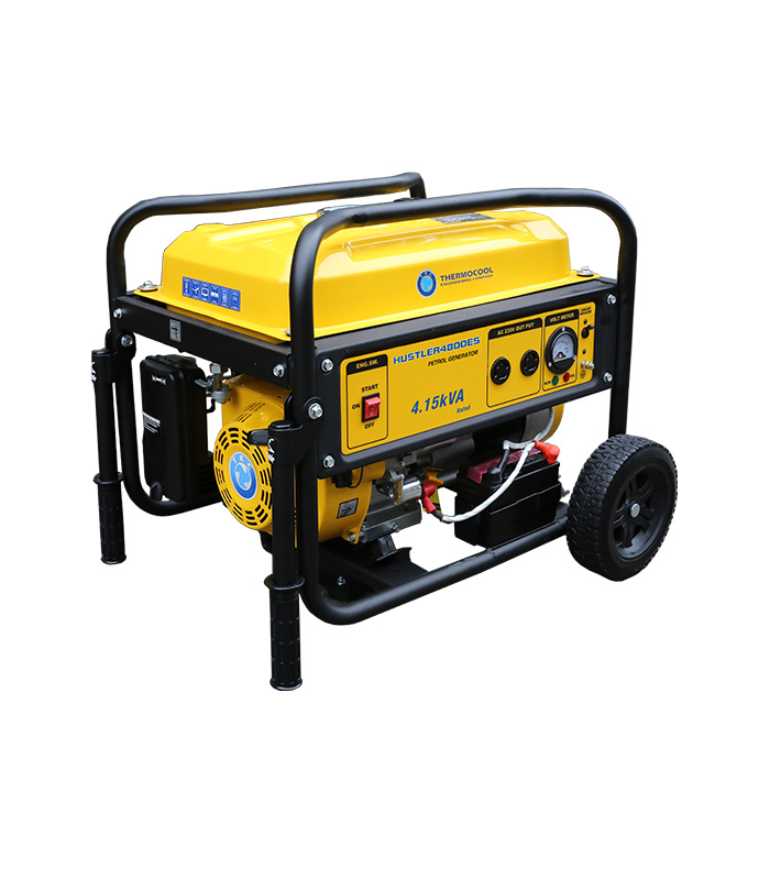 Hustler 4800ES. 4.1kVA/3.3kW.Single phase petrol generator. 4 stroke, OHV, forced air cooled, electric start, 223cc single cylinder engine. Suitable for medium loads. E.g. lightings, TV, Fans, Fridge, medium AC - Image 5