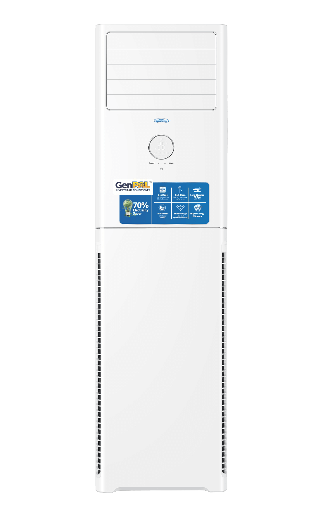 2hp GenPAL Floor Standing Inverter Air Conditioner. Perfect for medium-to-large sized spaces,offering powerful yet energy efficient cooling. 70% elelctricity savings. Self-Cleaning Evaporator, ECO mode operation. Earth friendly R32 refrigerant. - Image 5