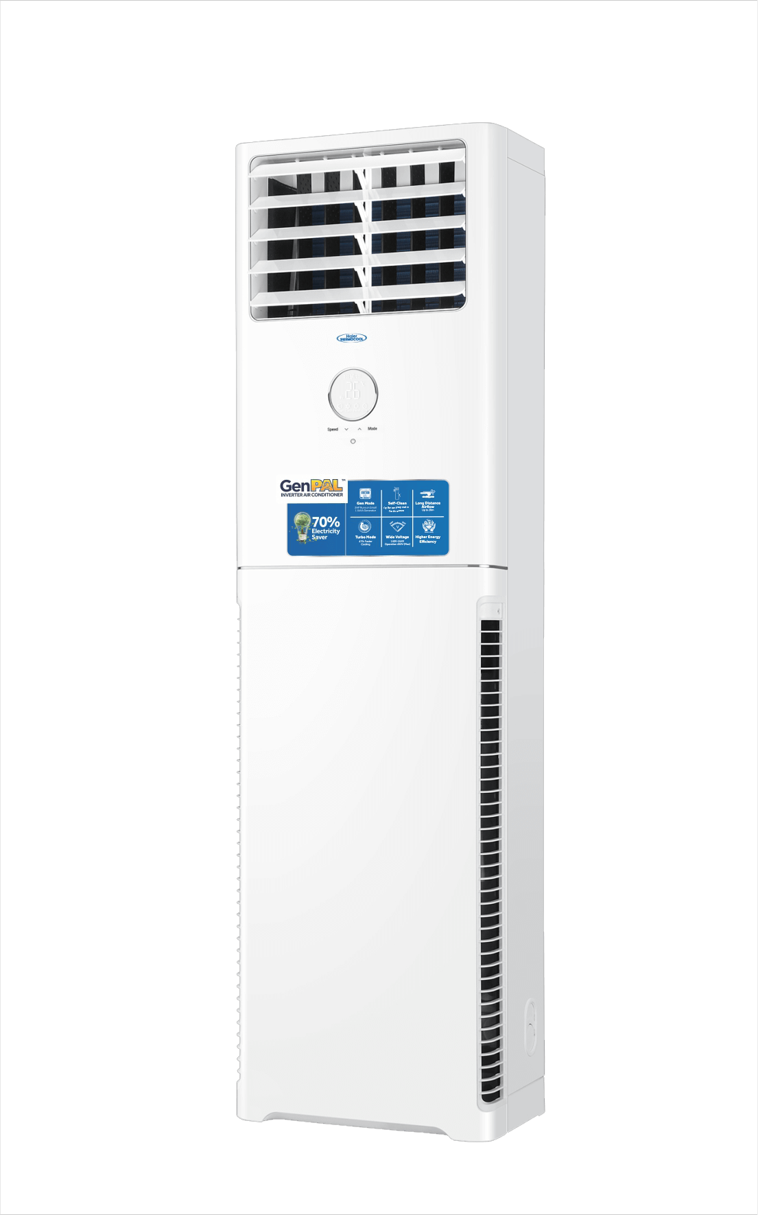 2hp GenPAL Floor Standing Inverter Air Conditioner. Perfect for medium-to-large sized spaces,offering powerful yet energy efficient cooling. 70% elelctricity savings. Self-Cleaning Evaporator, ECO mode operation. Earth friendly R32 refrigerant. - Image 6