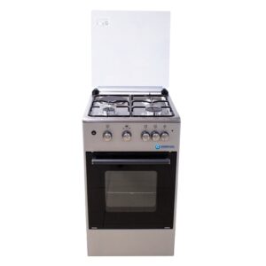 50x50cm Standing Cooker, 3 Gas 1 Elect Burners, S/Steel Cook Top, Inox Body, Bottom Oven & Top Grill, Oven Light