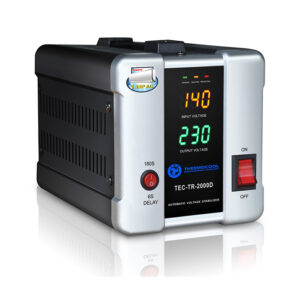 2000watts free standing Voltage Stabilizer, Digital Display. 6s or 180s delay start option. Wide input voltage range. Square transformer. Resettable overload switch and cooling fan. Recommended for medium and large freezers or refrigerators and all types of electronics home appliances