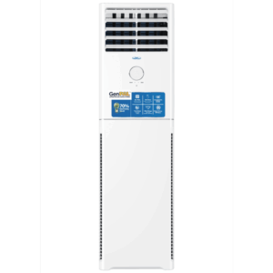 3hp GenPAL Floor Standing Inverter Air Conditioner. A robust solution for larger homes and commercial spaces, combining strong air flow with energy savings. 70% elelctricity savings. Self-Cleaning Evaporator, ECO mode operation. Earth Friendly R32 Refrigerant.